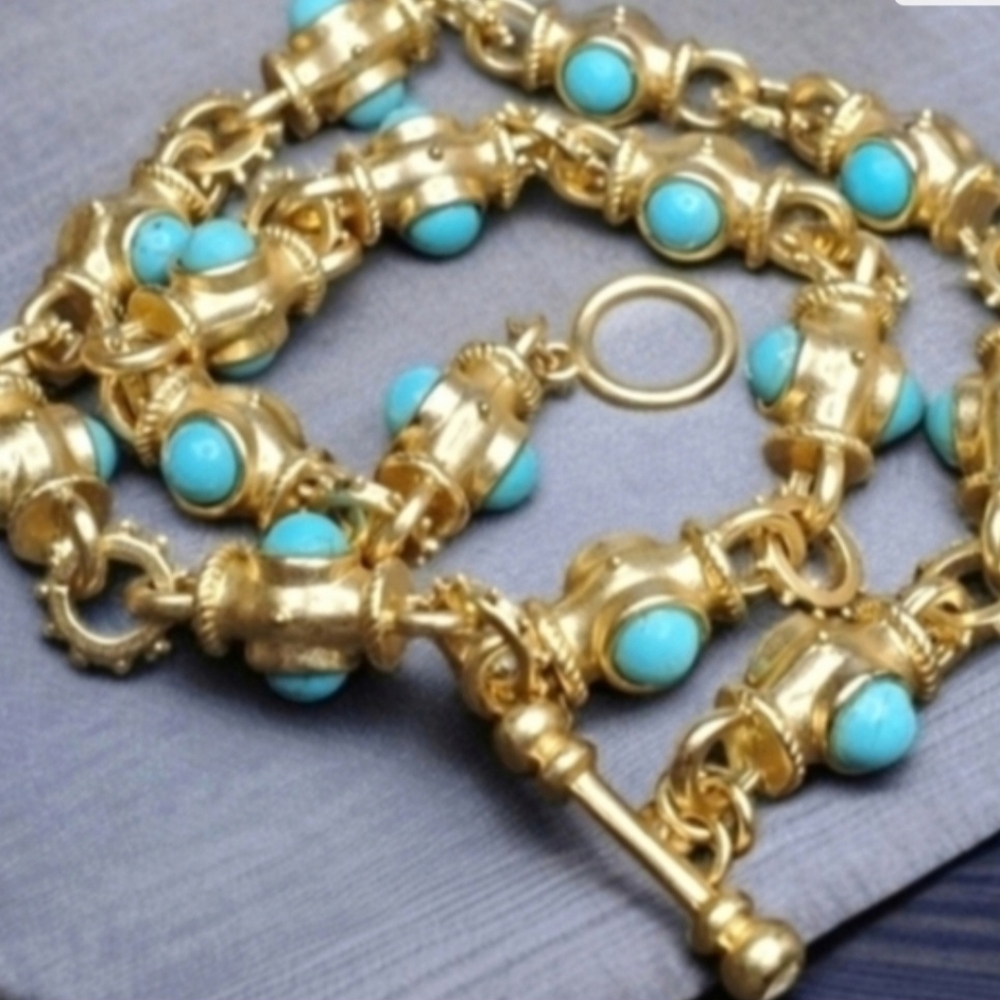 Gold and Turquoise Women's Necklace